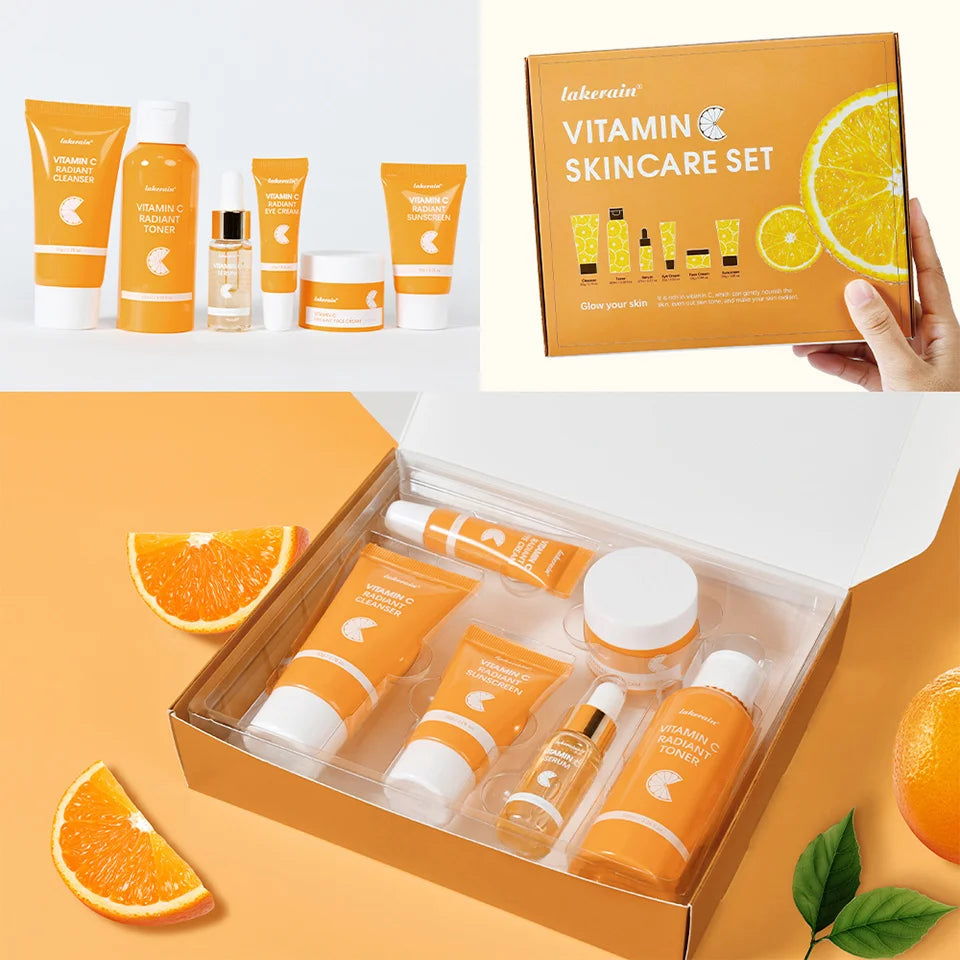 Coffret de 6 produits de soin du visage à la vitamine C