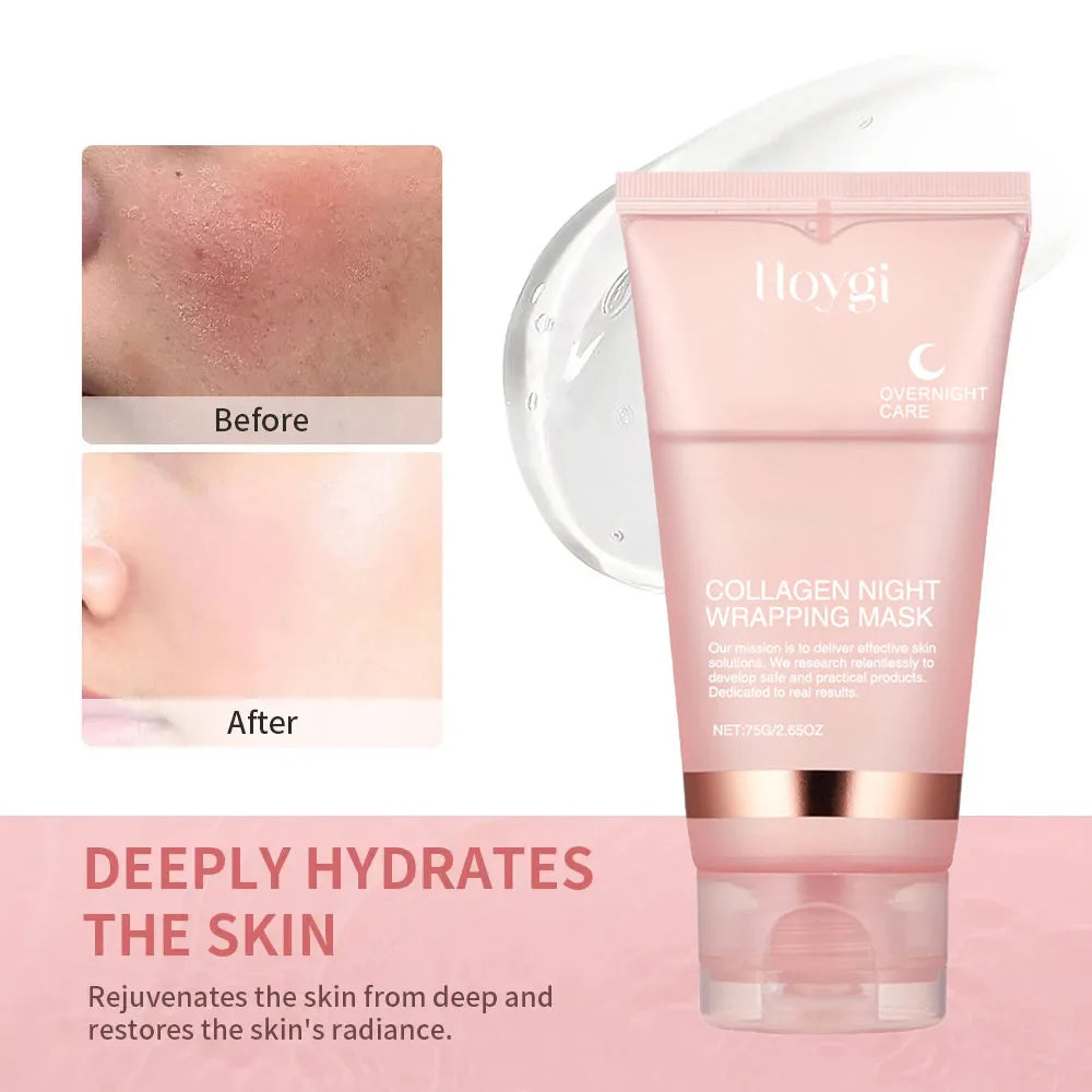 Masque facial enveloppant au collagène